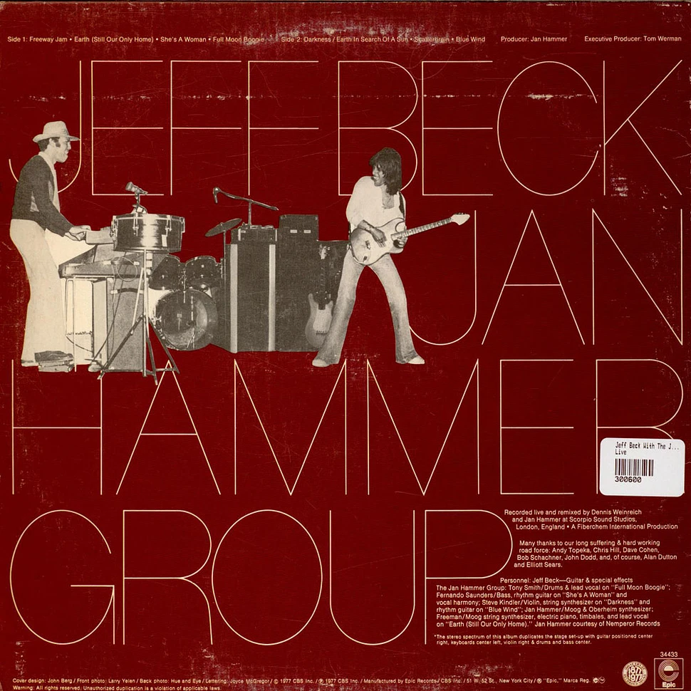 Jeff Beck With The Jan Hammer Group - Live