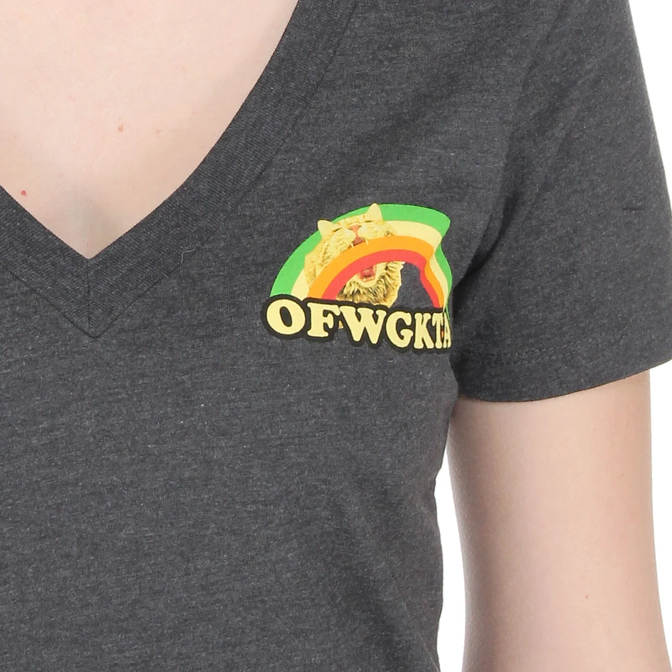 Odd Future (OFWGKTA) - Girls Rainbow Cat V-Neck T-Shirt