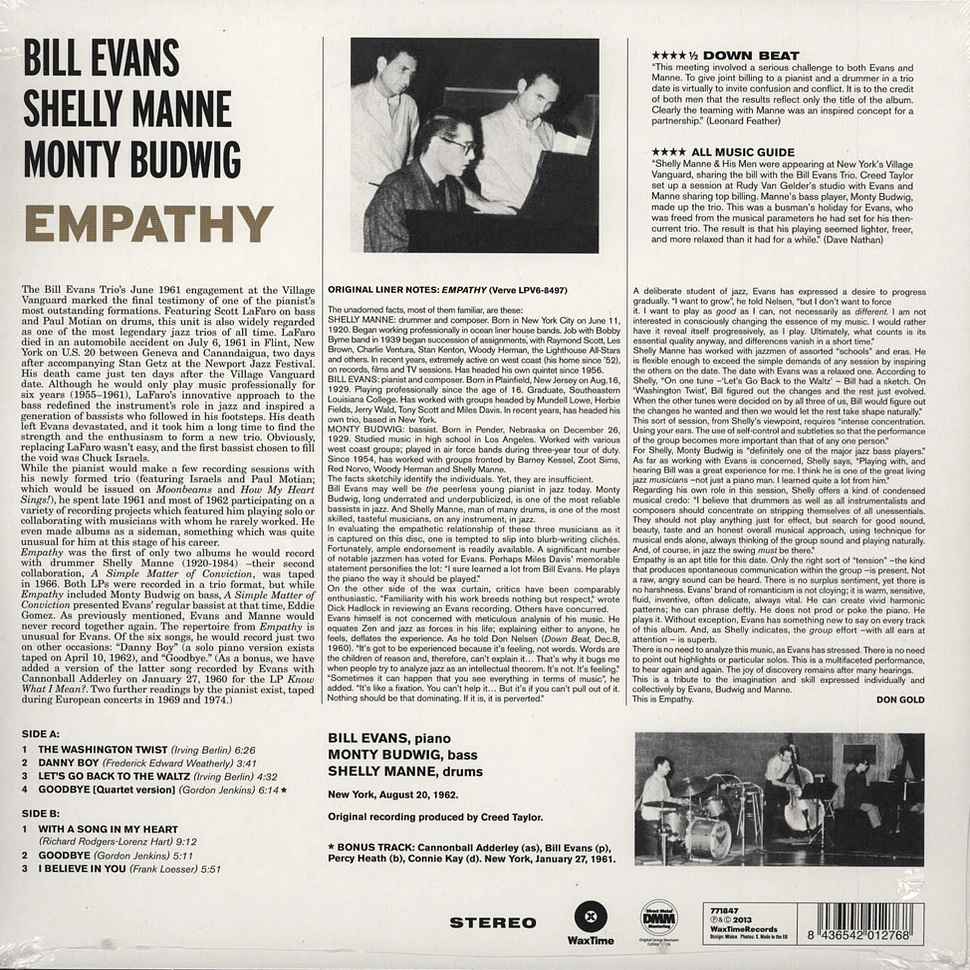 Bill Evans, Shelly Manne & Monty Budwig - Empathy