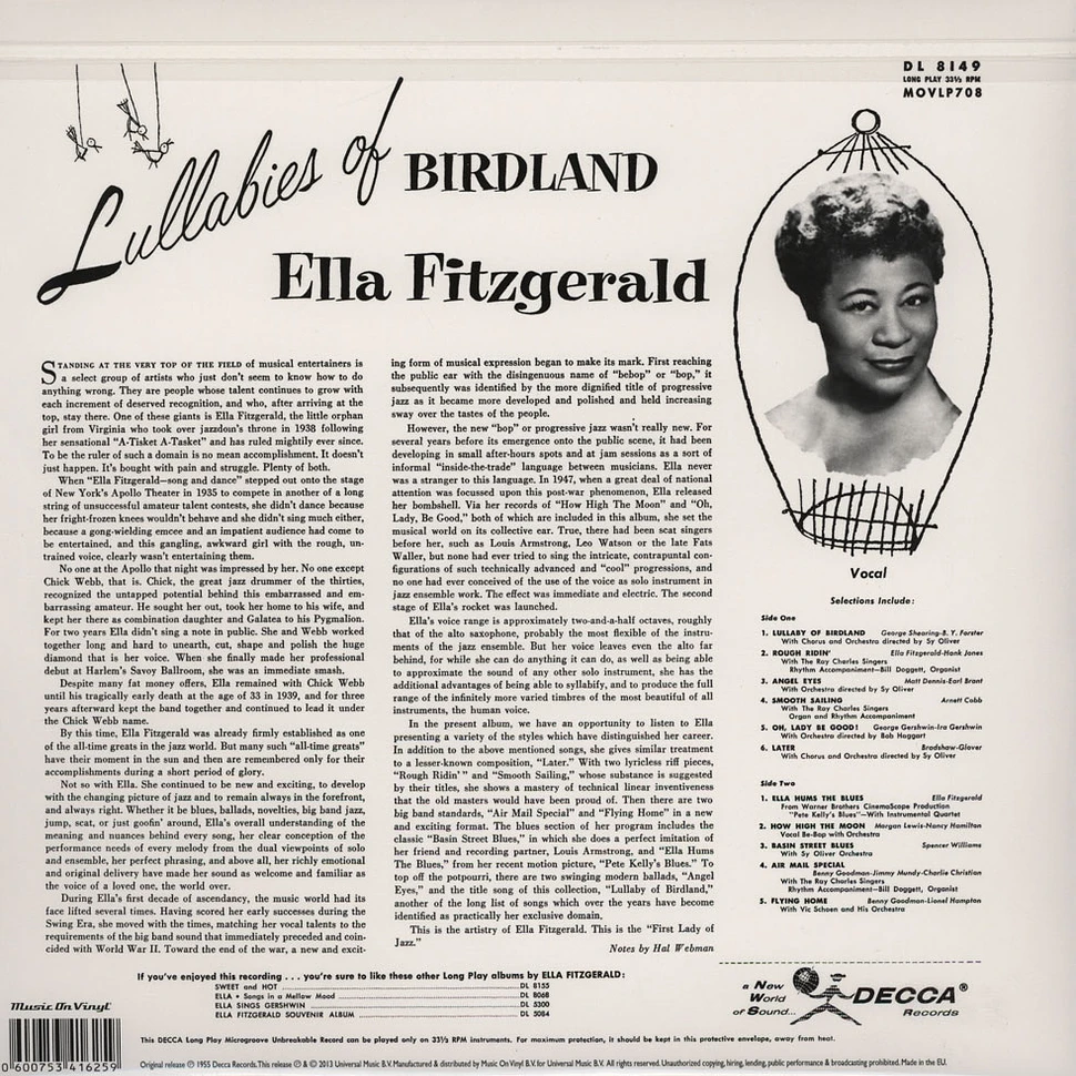 Ella Fitzgerald - Lullabies Of Birdland