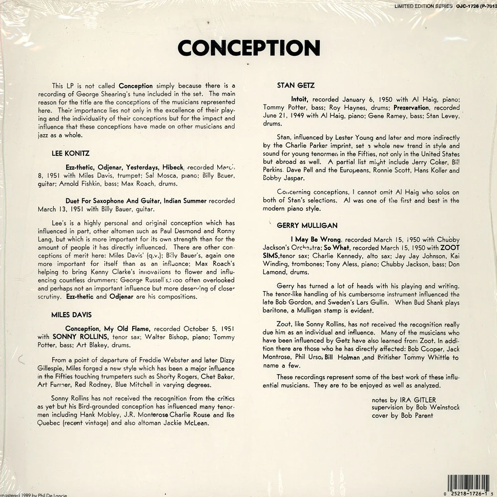 Miles Davis / Stan Getz / Lee Konitz - Conception