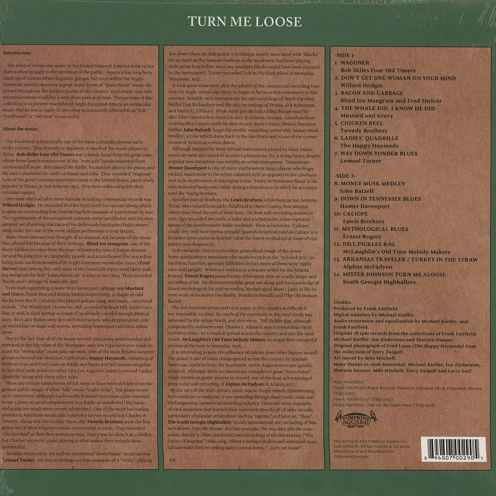 V.A. - Turn Me Loose: Outsiders Of Old-time Music