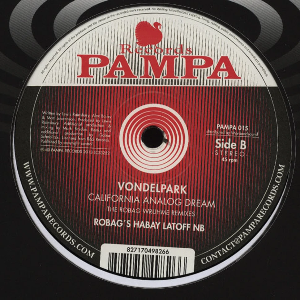 Vondelpark - California Analog Dreams Robag Wruhme Remixes