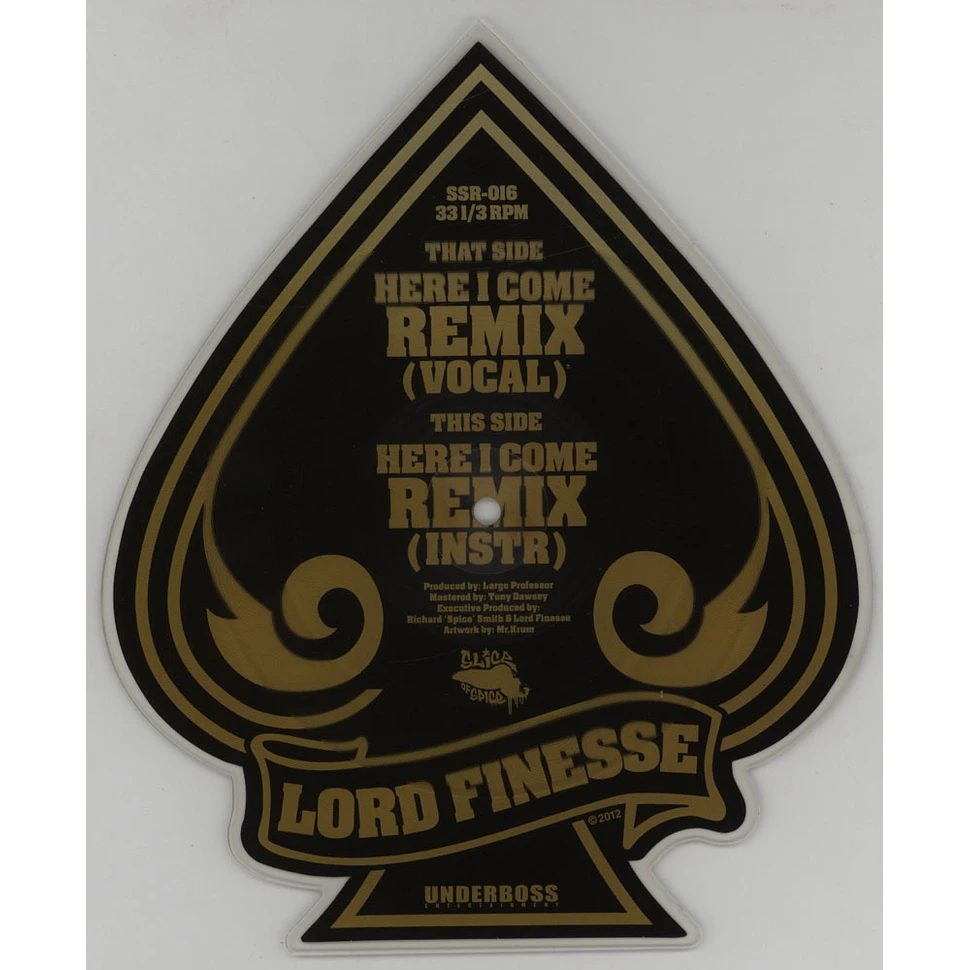 Lord Finesse - Here I Come Large Pro Remix Spade Picture Disc