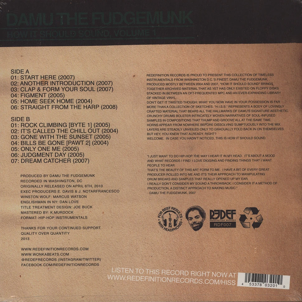 Damu The Fudgemunk - How It Should Sound Volume 1 Bone Vinyl Edition
