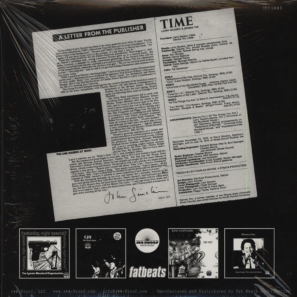 Larry Nozero - Time Black Vinyl Edition