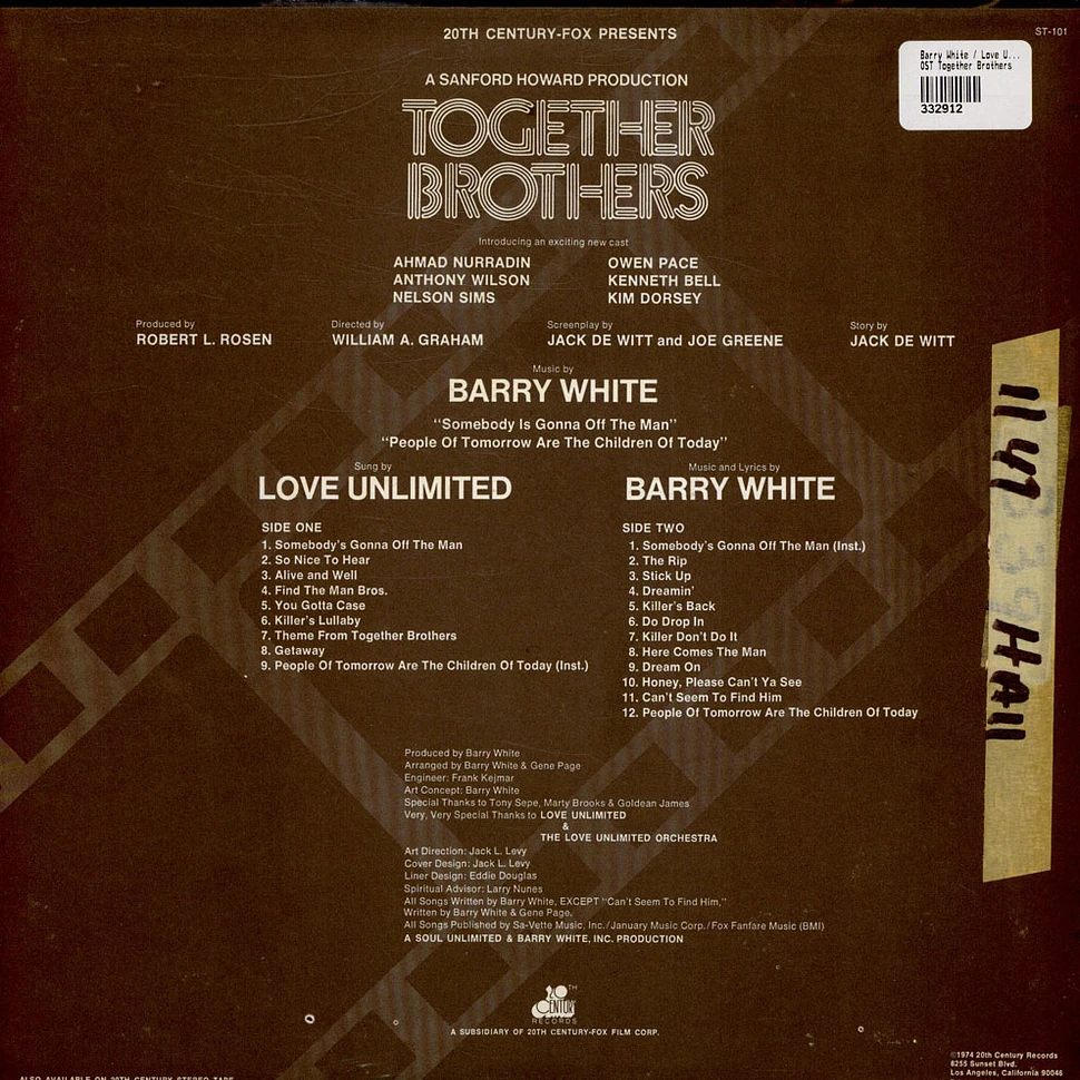 Barry White, Love Unlimited, Love Unlimited Orchestra - Together Brothers (Original Motion Picture Soundtrack)