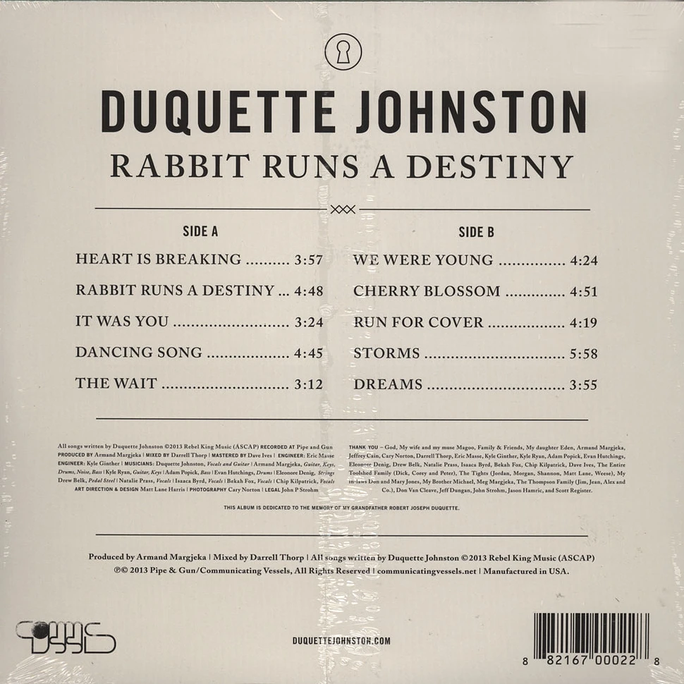 Duquette Johnston - Rabbit Runs A Destiny