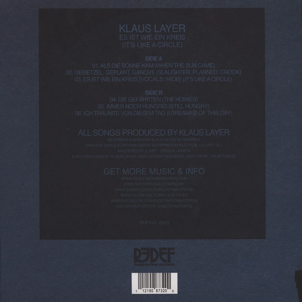 Klaus Layer - Es Ist Wie Ein Kreis (It's Like A Circle) Black Vinyl Edition