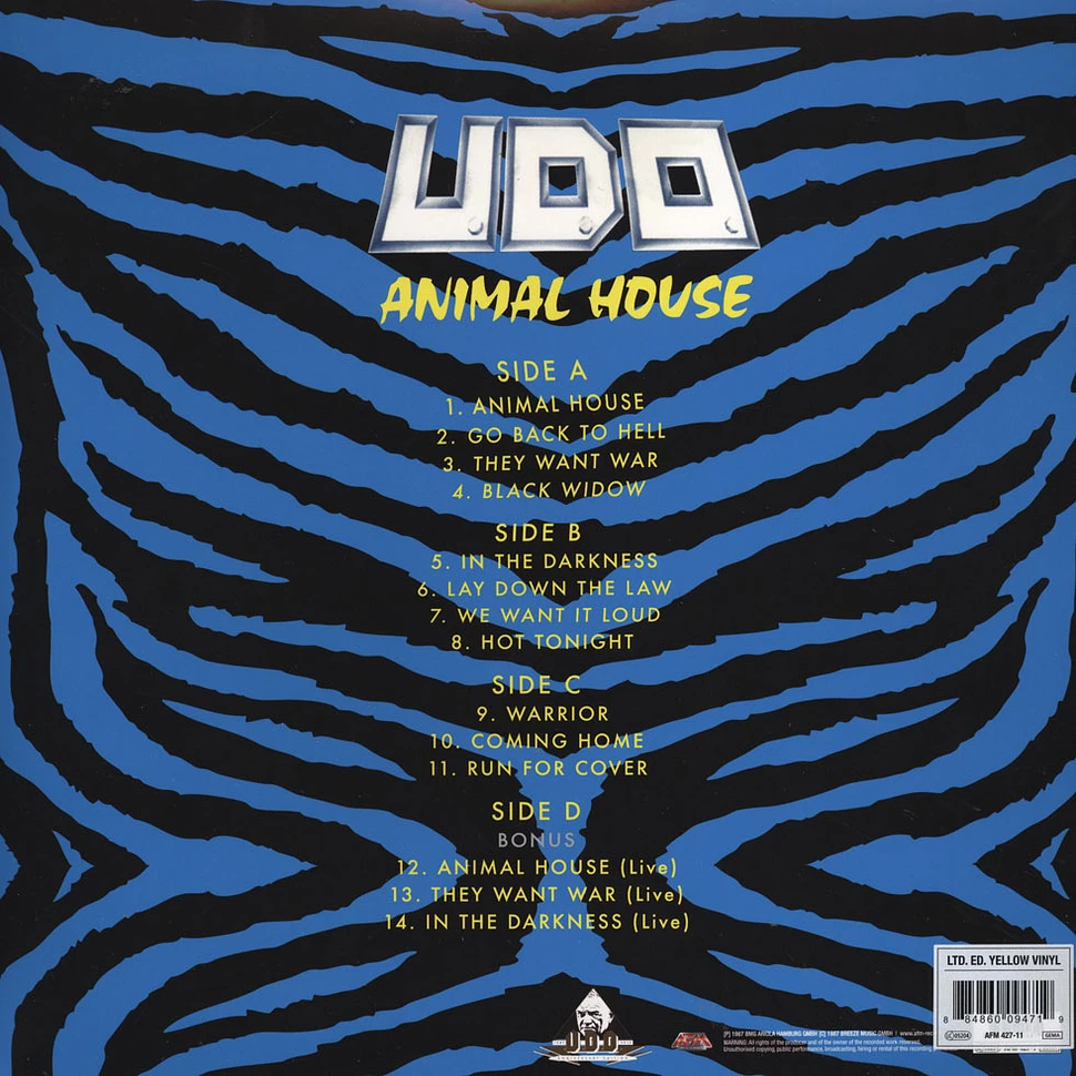 U.D.O. - Animal House Yellow Vinyl Edition
