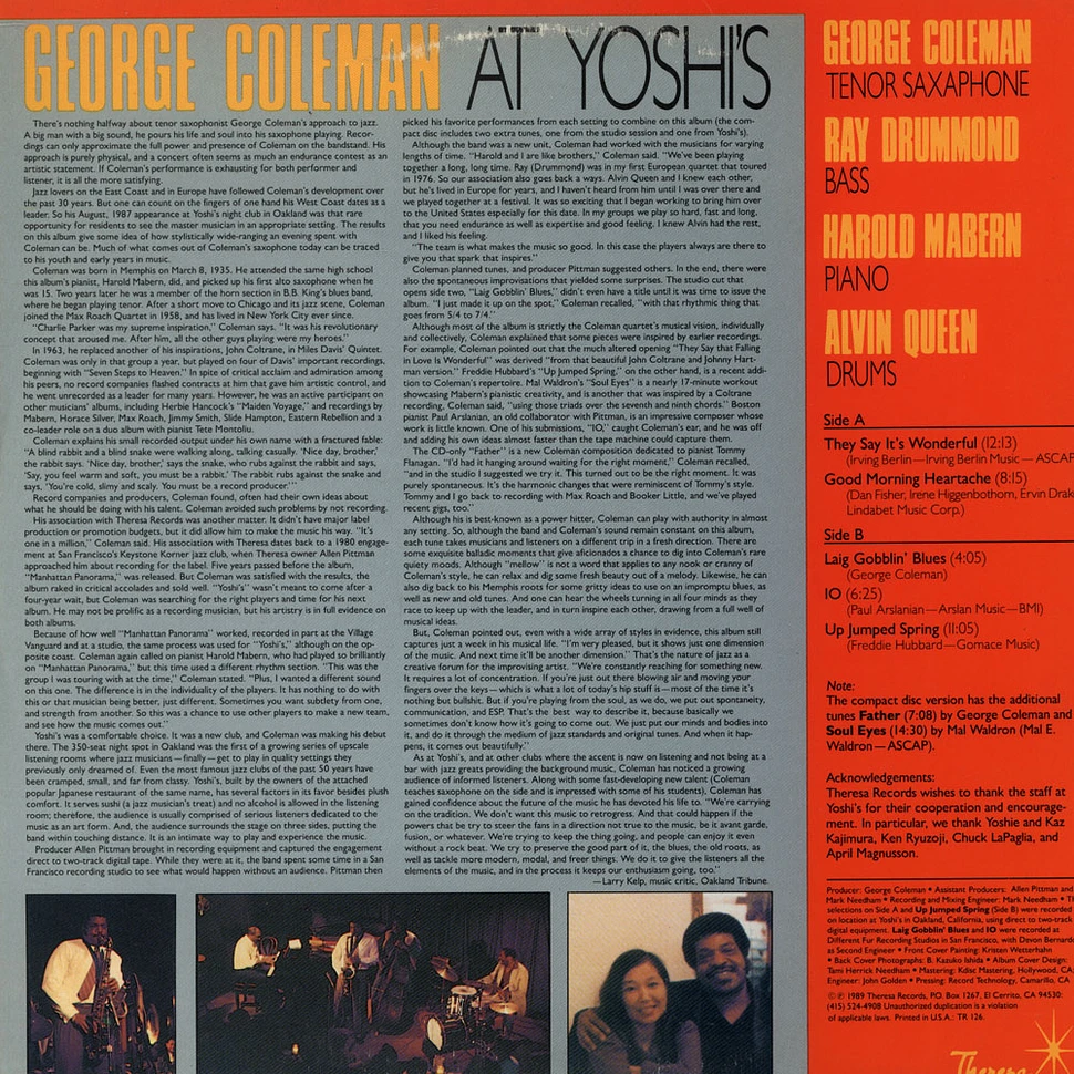 George Coleman - At Yoshi's