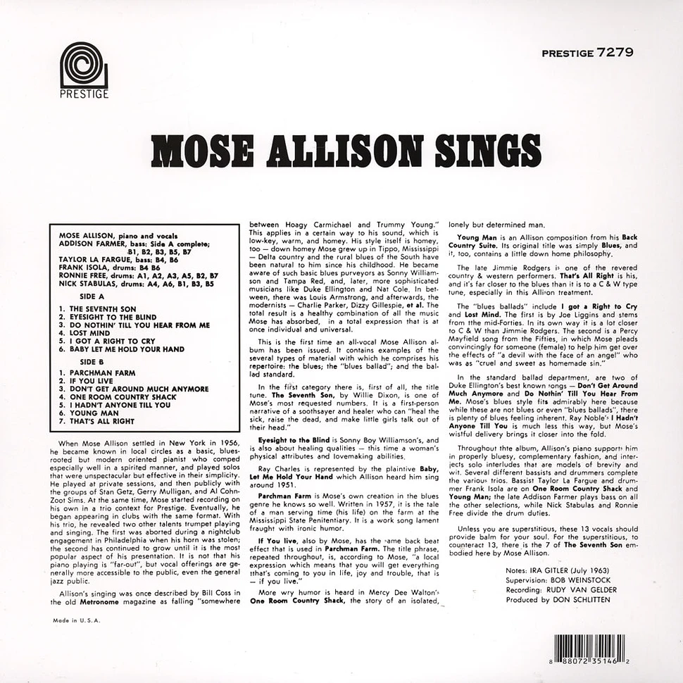 Mose Allison - Mose Allison Sings