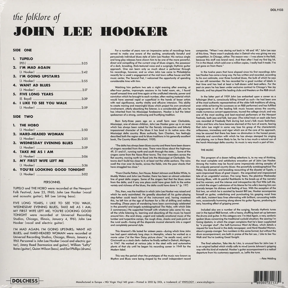 John Lee Hooker - The Folklore Of John Lee Hooker