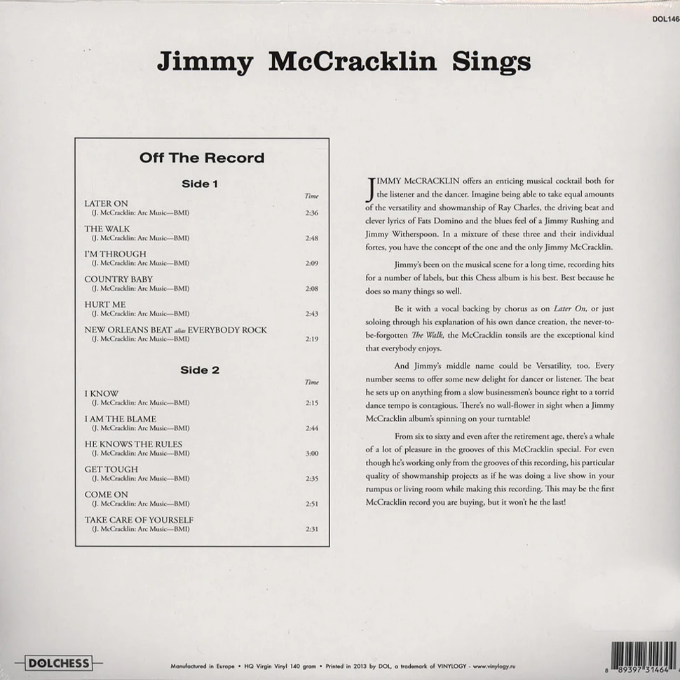 Jimmy McCracklin - Jimmy Mccracklin Sings
