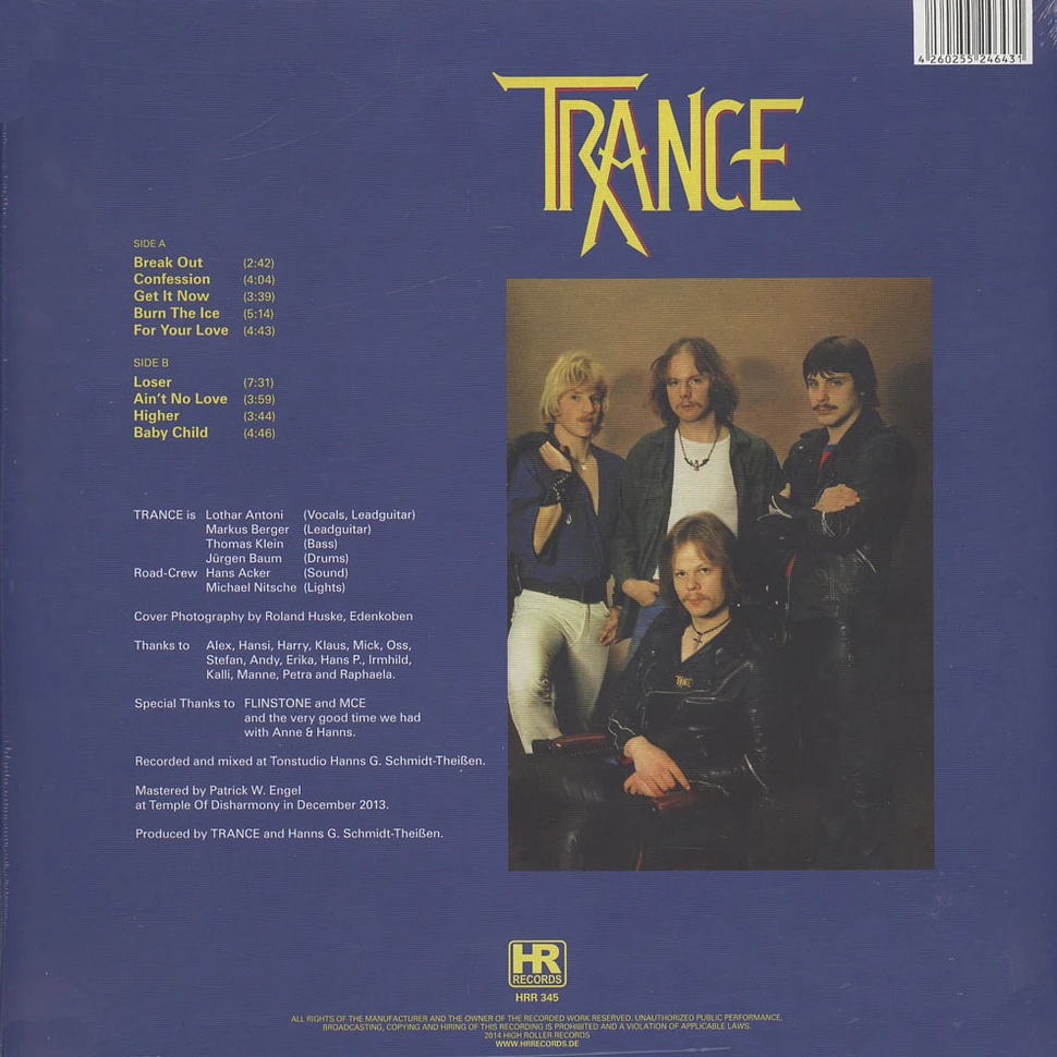Trance - Break Out Black Vinyl Edition
