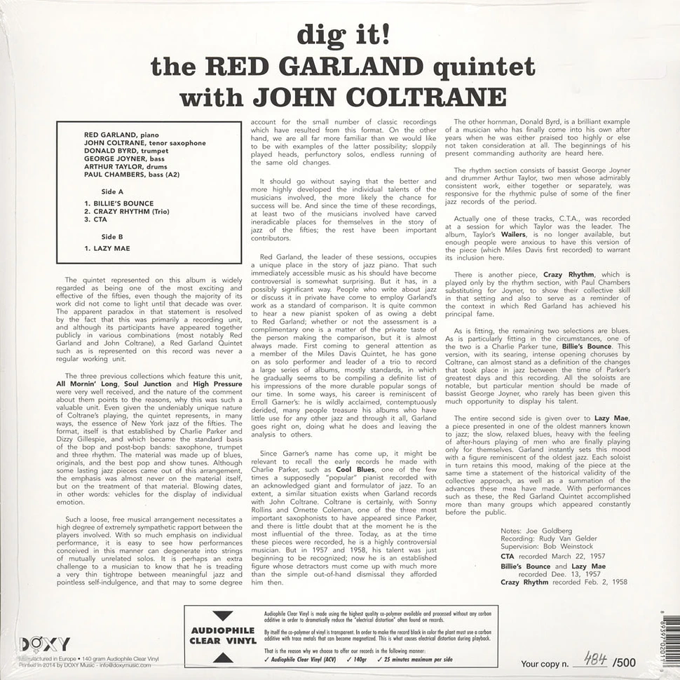 Red Garland Quintet - Dig It!