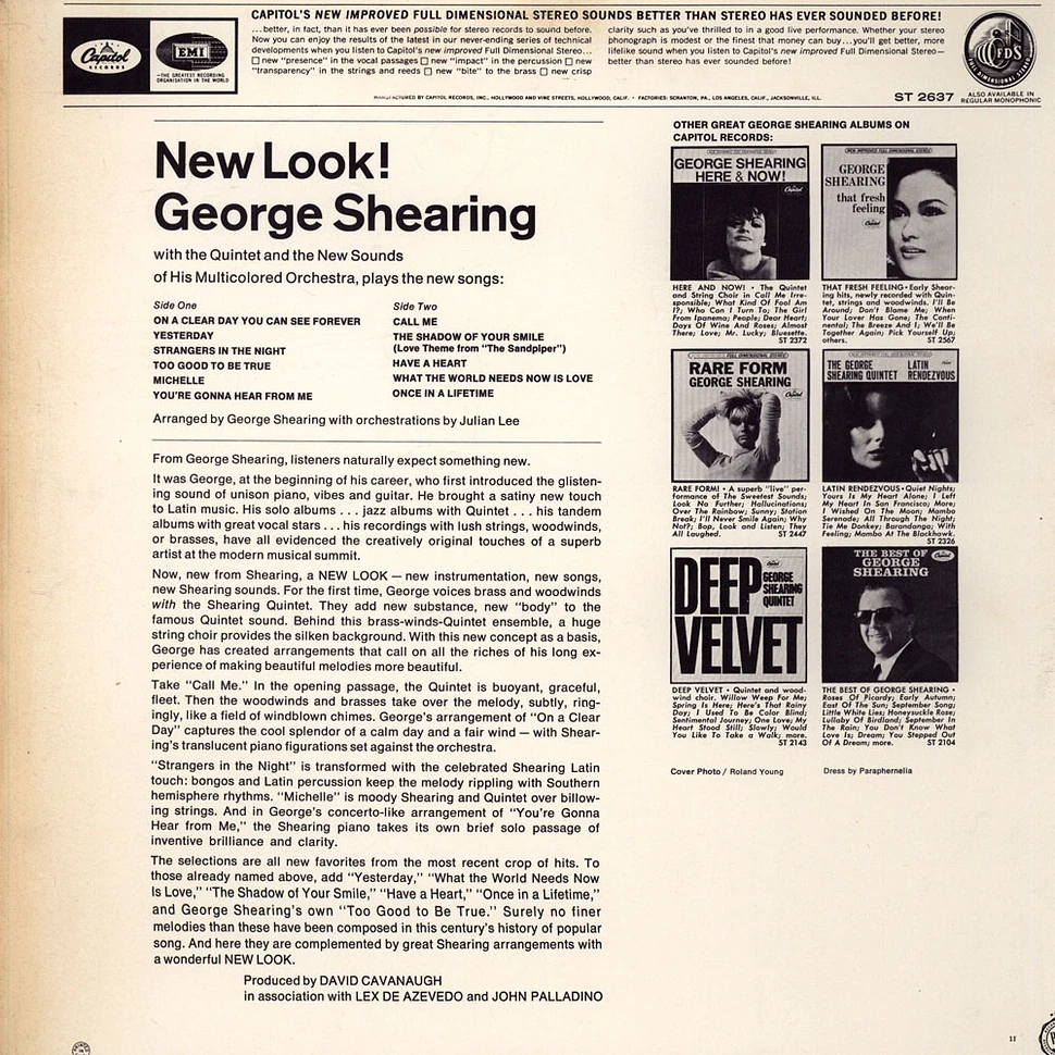 George Shearing With The George Shearing Quintet And The New Sounds Of The George Shearing Orchestra - New Look!