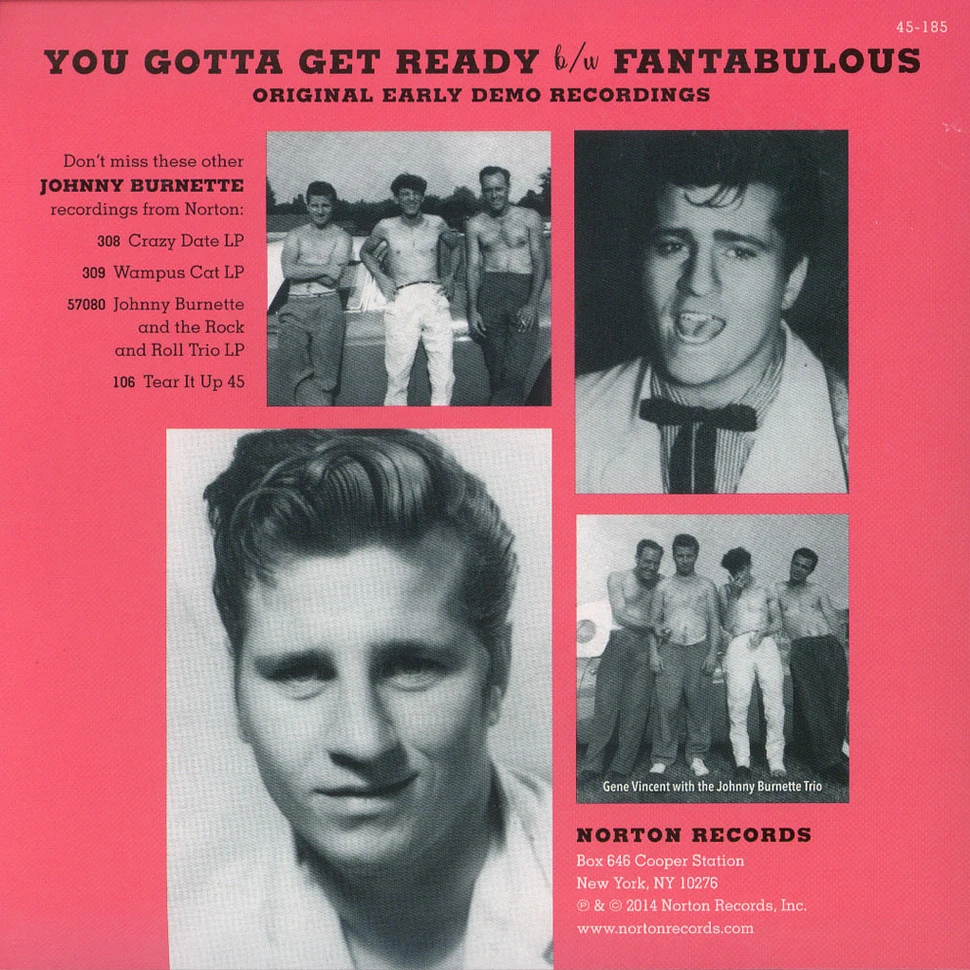 Johnny Burnette - You Gotta Get Ready / Pantabulous