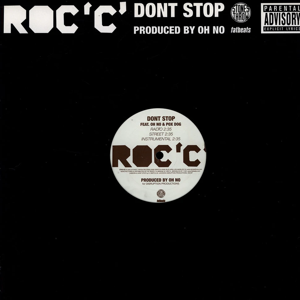 Roc 'C' - Don't Stop / Unborn