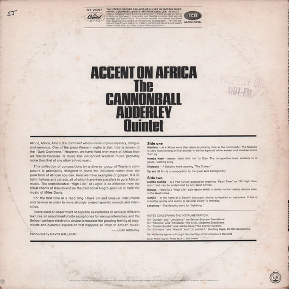 The Cannonball Adderley Quintet - Accent On Africa