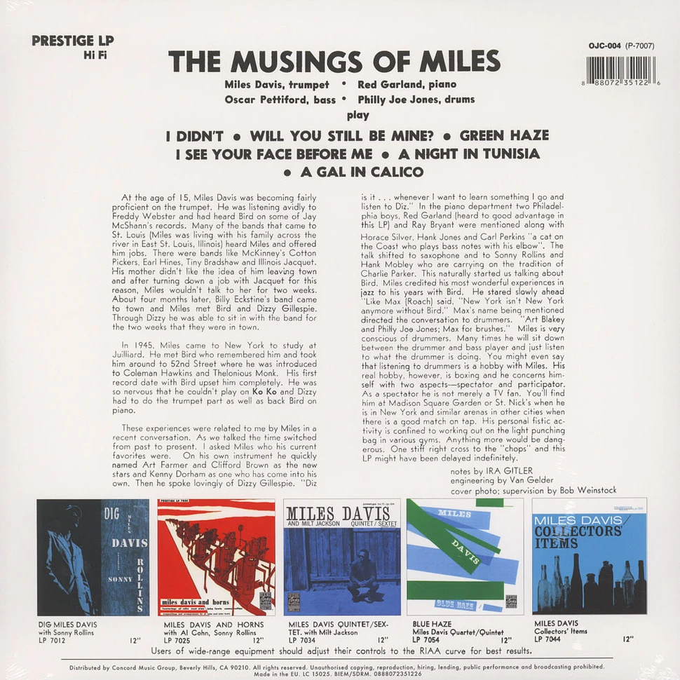Miles Davis - The Musings Of Miles Back To Black Edition