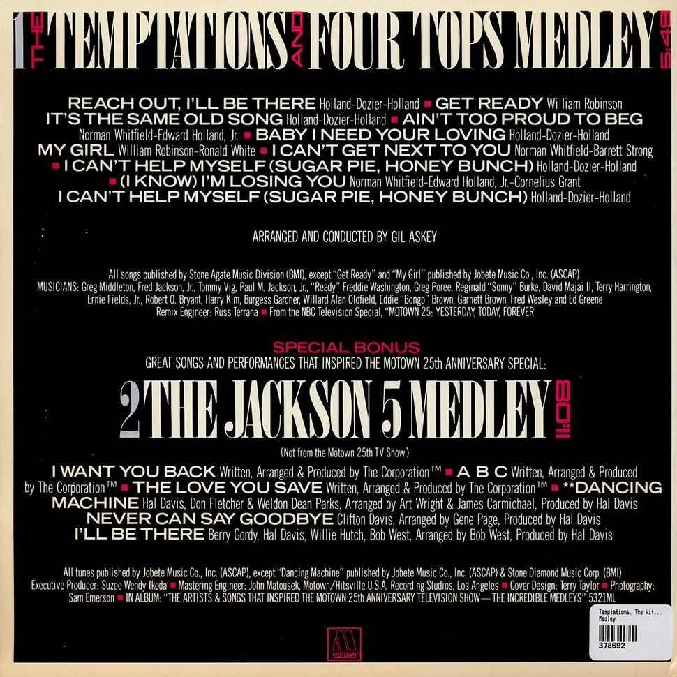 The Temptations With Four Tops / The Jackson 5 - The Temptations And Four Tops Medley / The Jackson 5 Medley