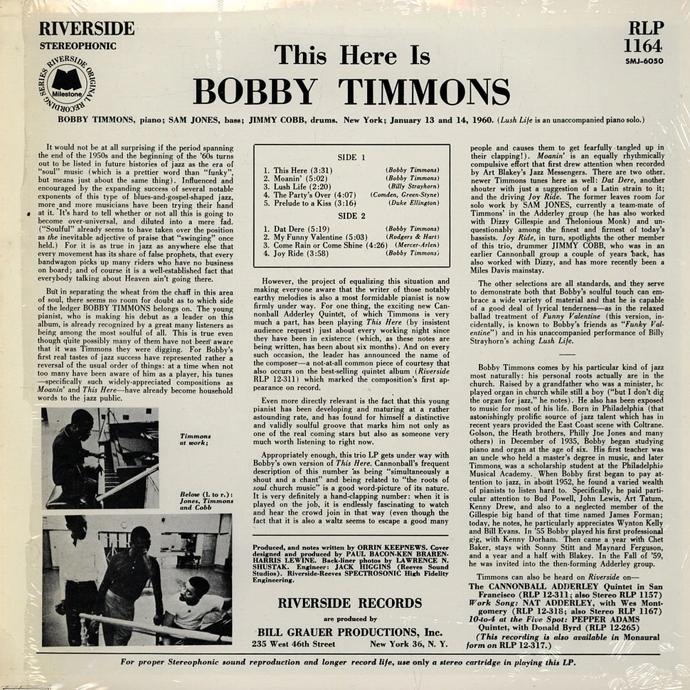 Bobby Timmons - This Here Is Bobby Timmons = ジス・ヒア・イズ・ボビー・ティモンズ