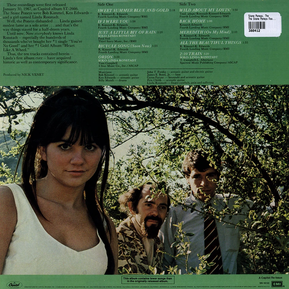 The Stone Poneys - The Stone Poneys Featuring Linda Ronstadt