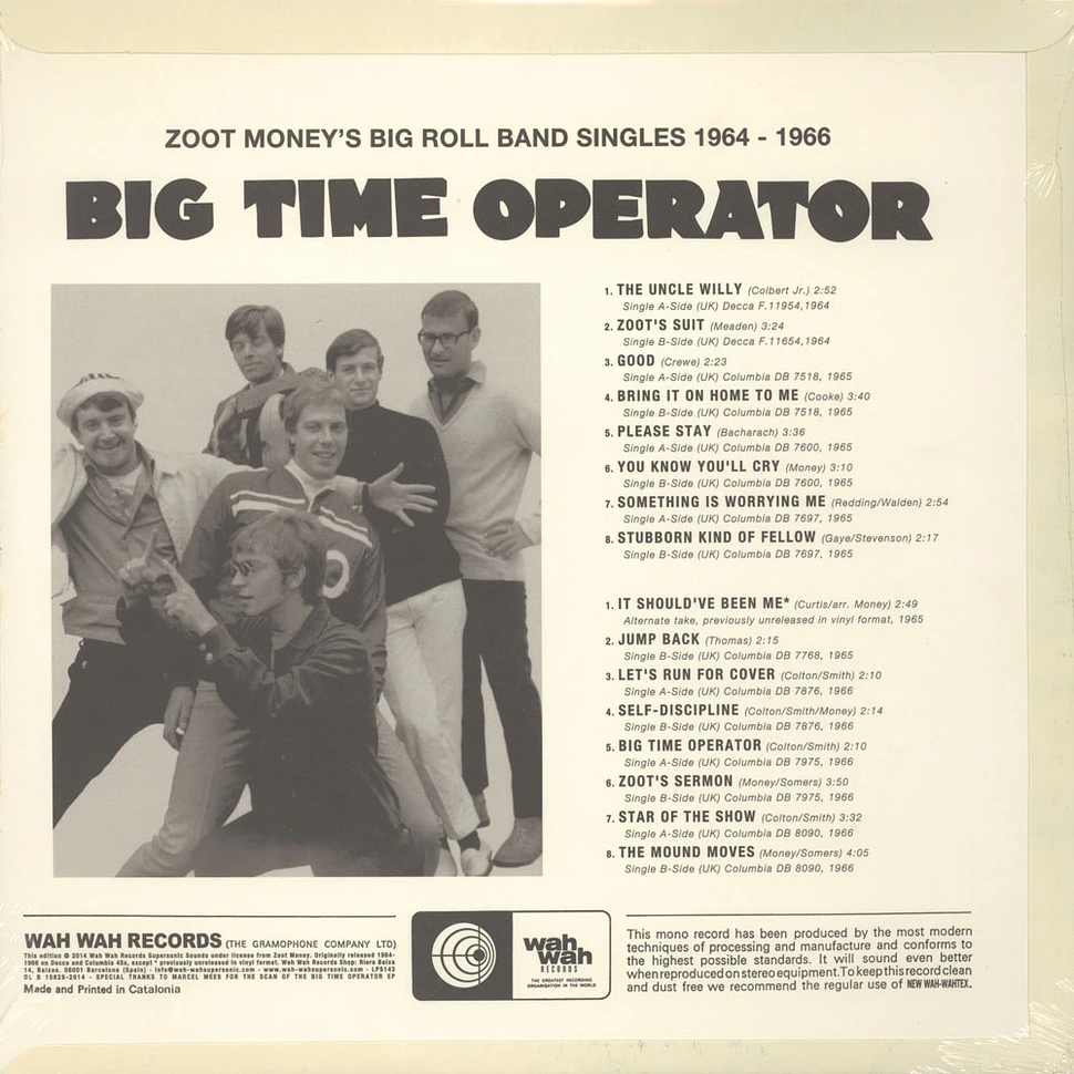 Zoot Money’s Big Roll Band - Big Time Operators - The Singles 1964-1966