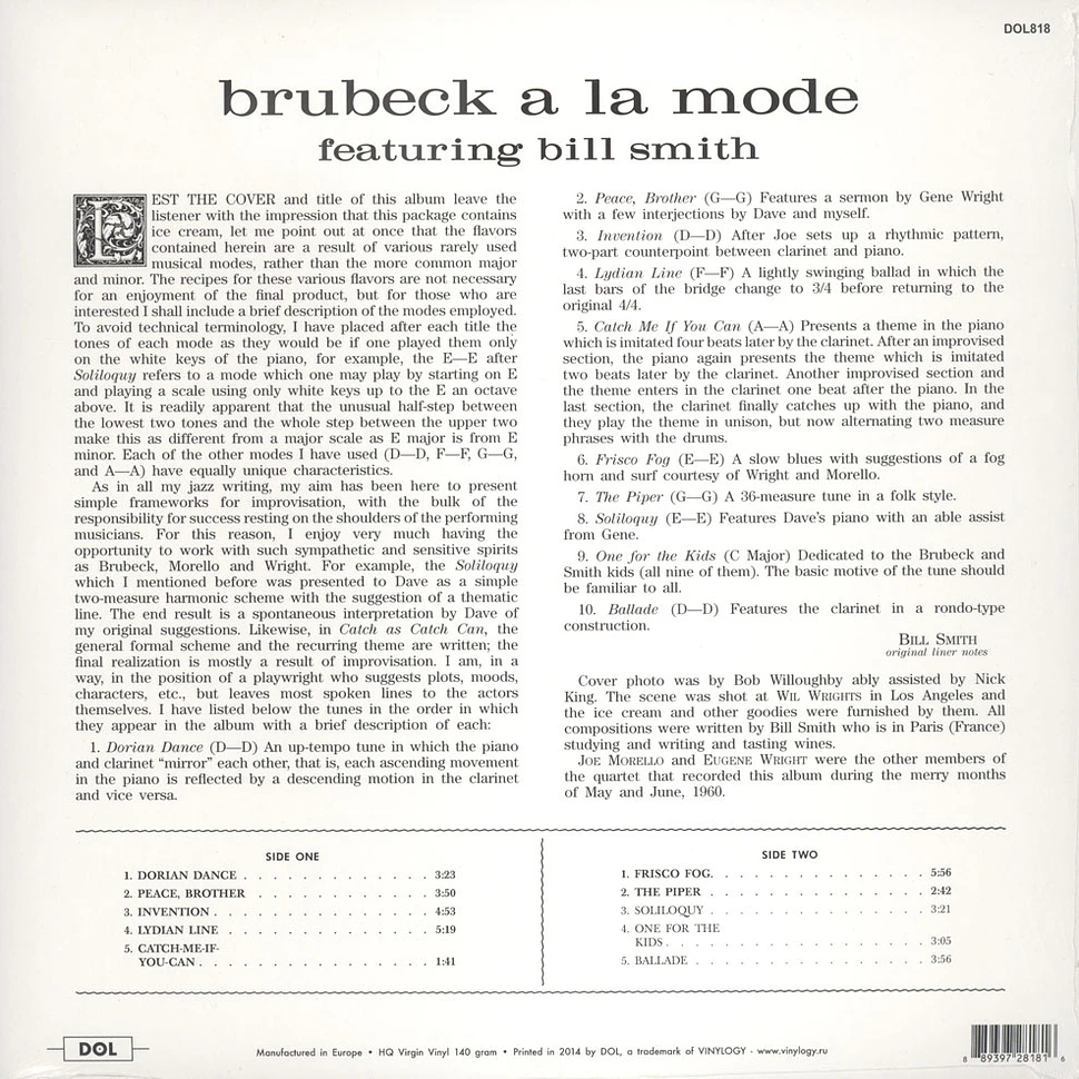 Dave Brubeck - A La Mode Featuring Bill Smith