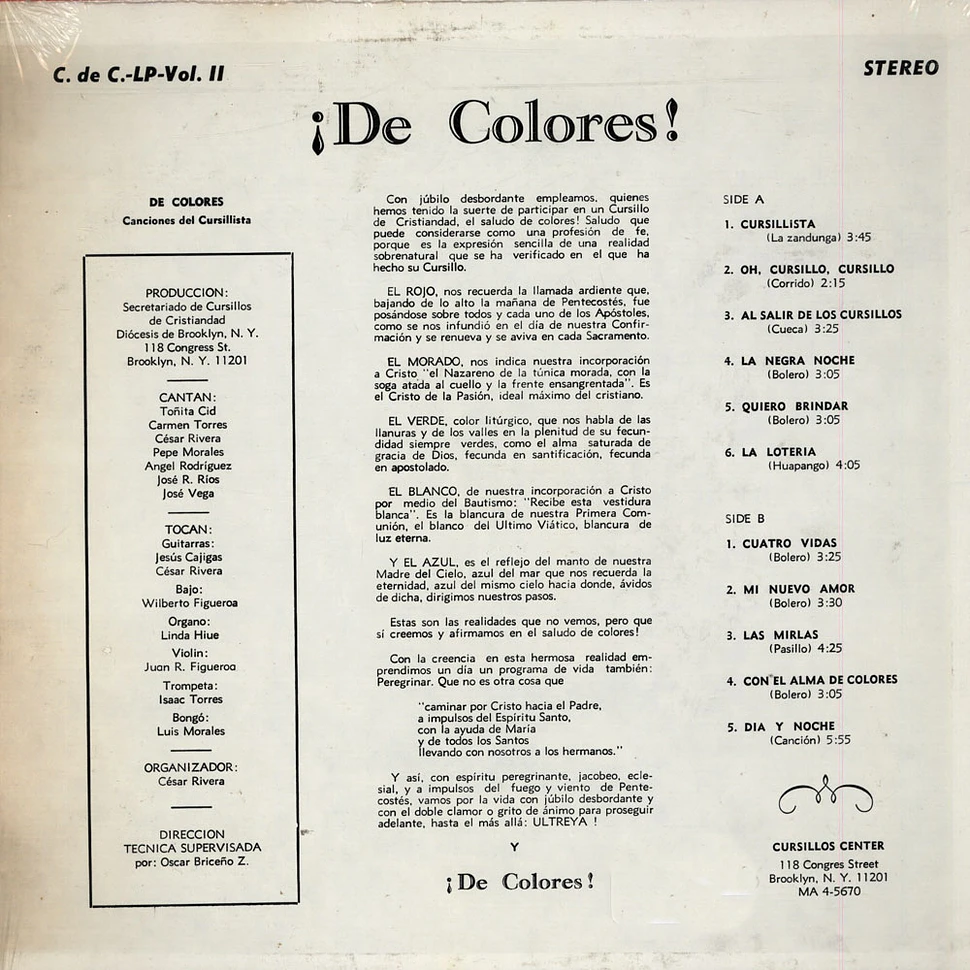 De Colores - Con El Alma De Colores - Canciones Del Cursillista Vol. 2