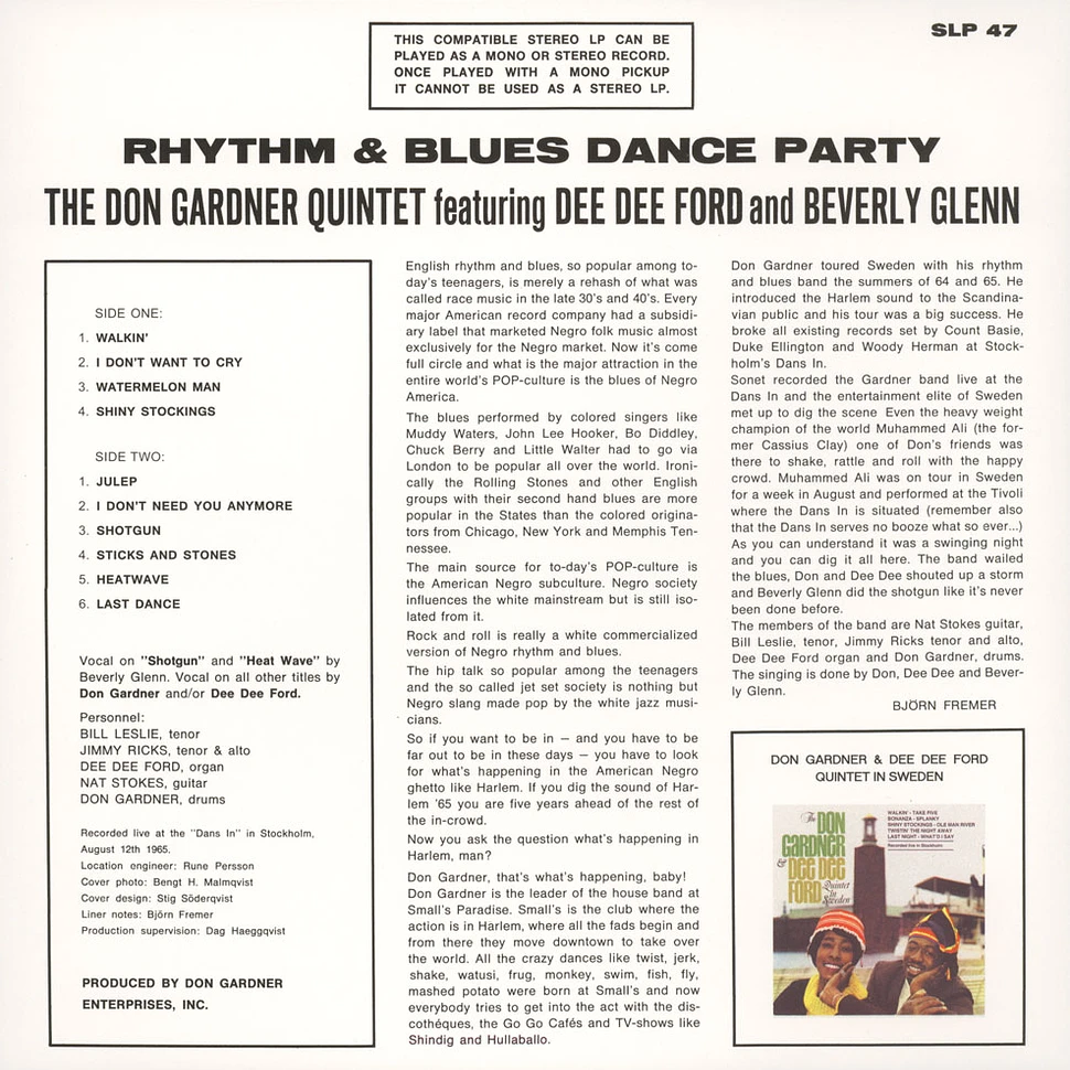 The Don Gardner Quintet - Rhythm & Blues Dance Party