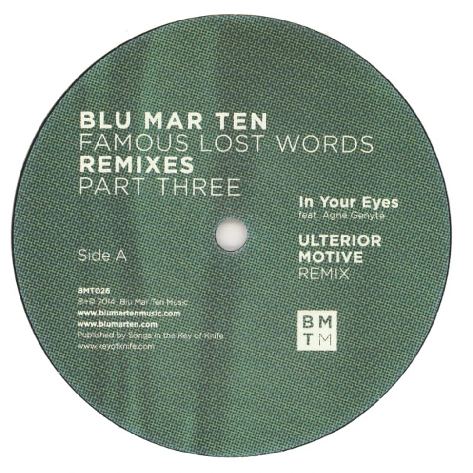 Blu Mar Ten - Famous Lost Words Remixes Part 3