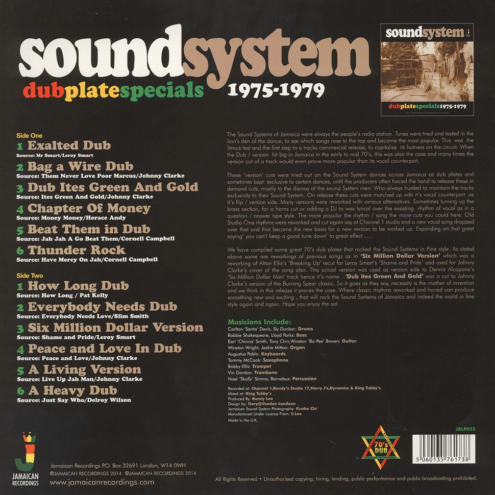 Sound System - Dub Plate Specials 1975-1979