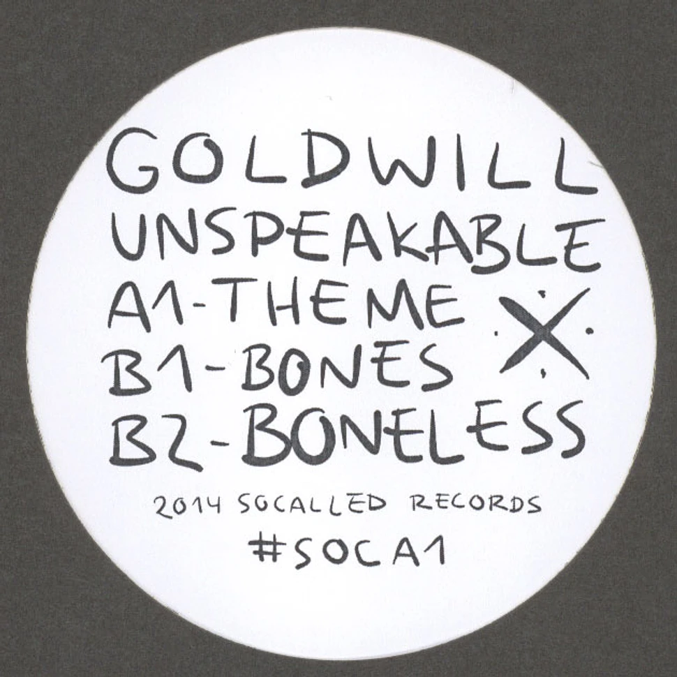 Goldwill - Unspeakable