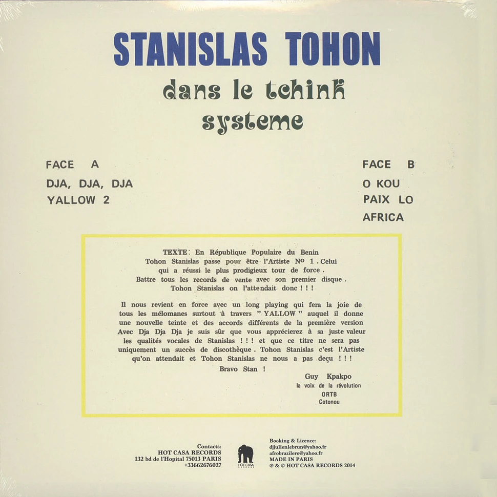 Stanislas Tohon - Dans Le Tchink Systeme
