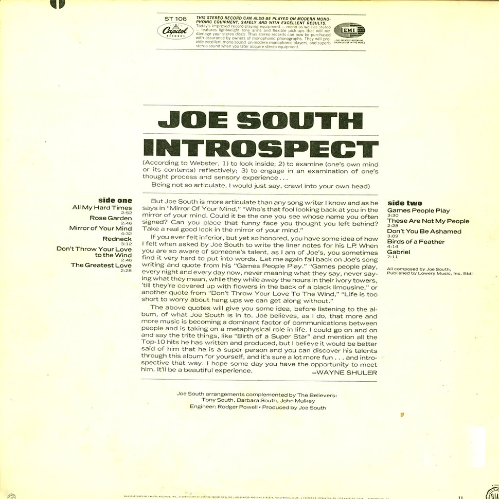 Joe South - Introspect