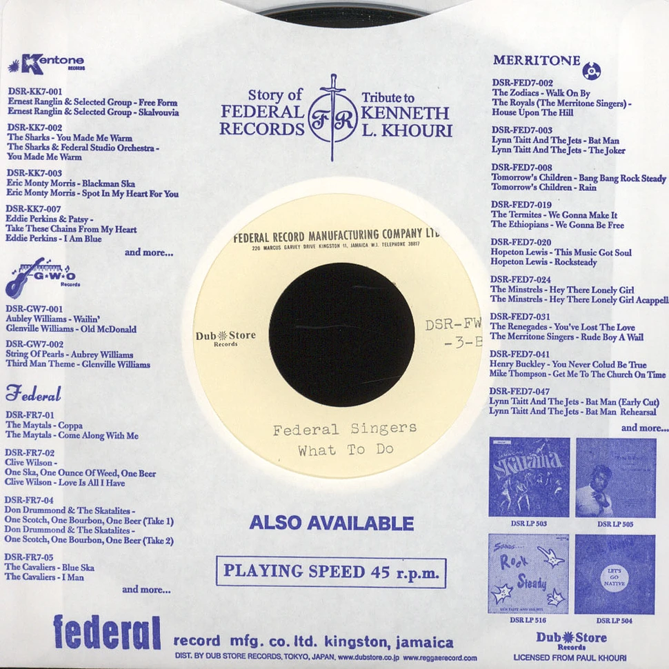 Federal Singers - My Love / What To Do