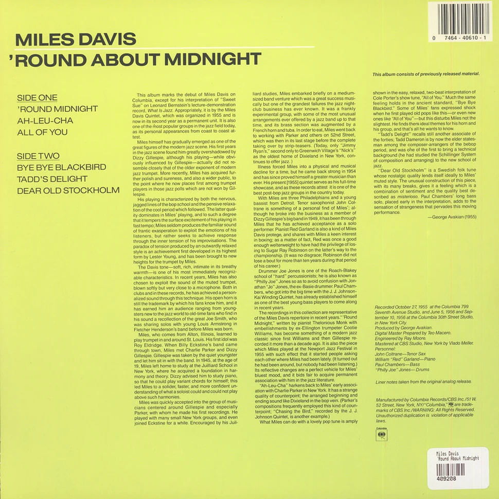 Miles Davis - 'Round About Midnight