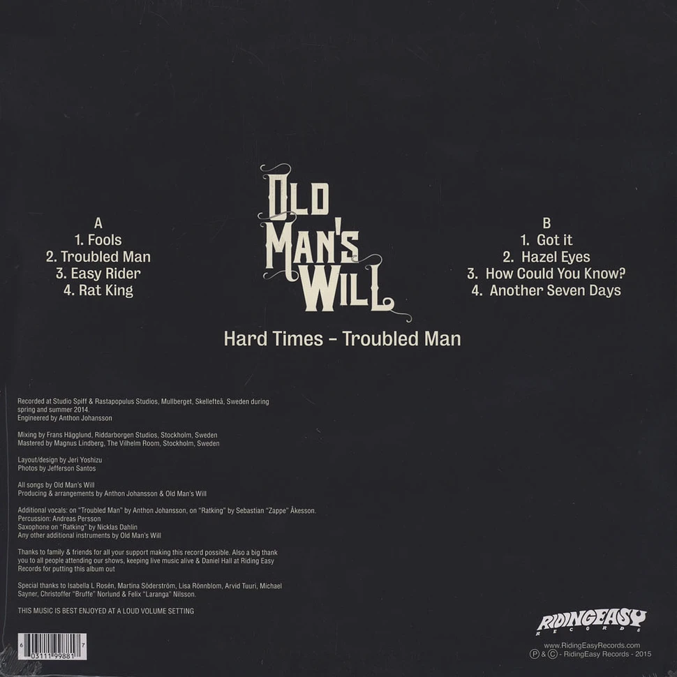 Old Man's Will - Hard Times - Troubled Man Colored Vinyl Edition