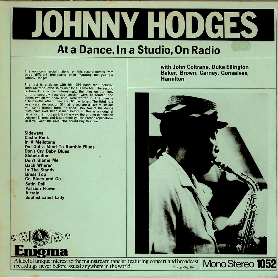 Johnny Hodges - At A Dance, In A Studio, On Radio