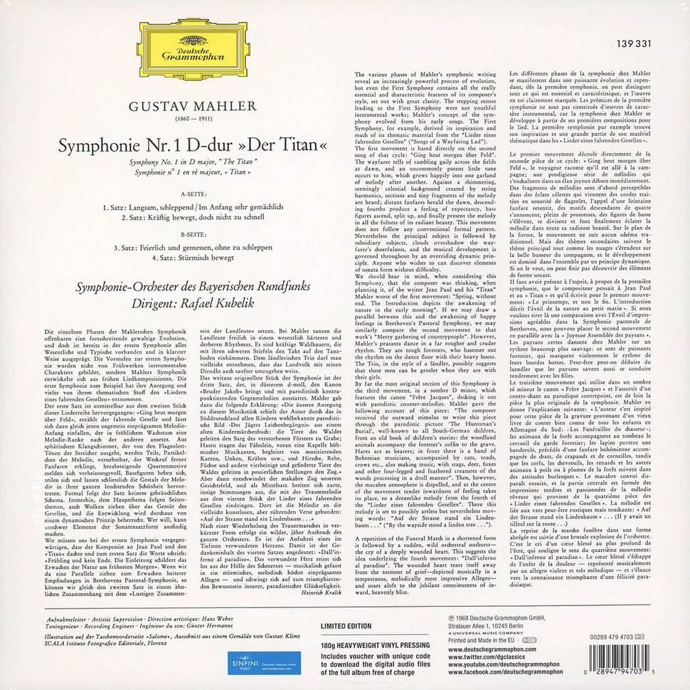 Rafael Kubelik / Bayerischer Rundfunk - Gustav Mahler: Sinfonie 1 "Der Titan"
