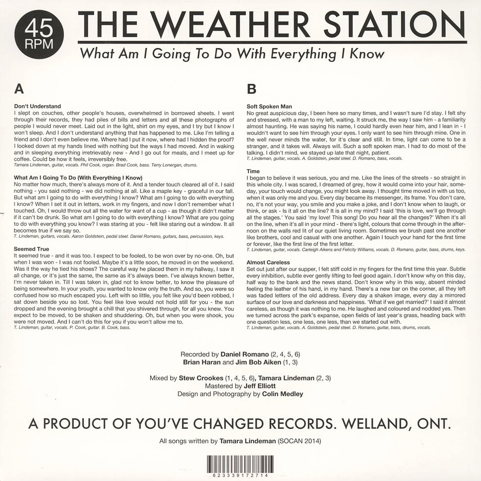 Weather Station - What Am I Going To Do With Everything I Know