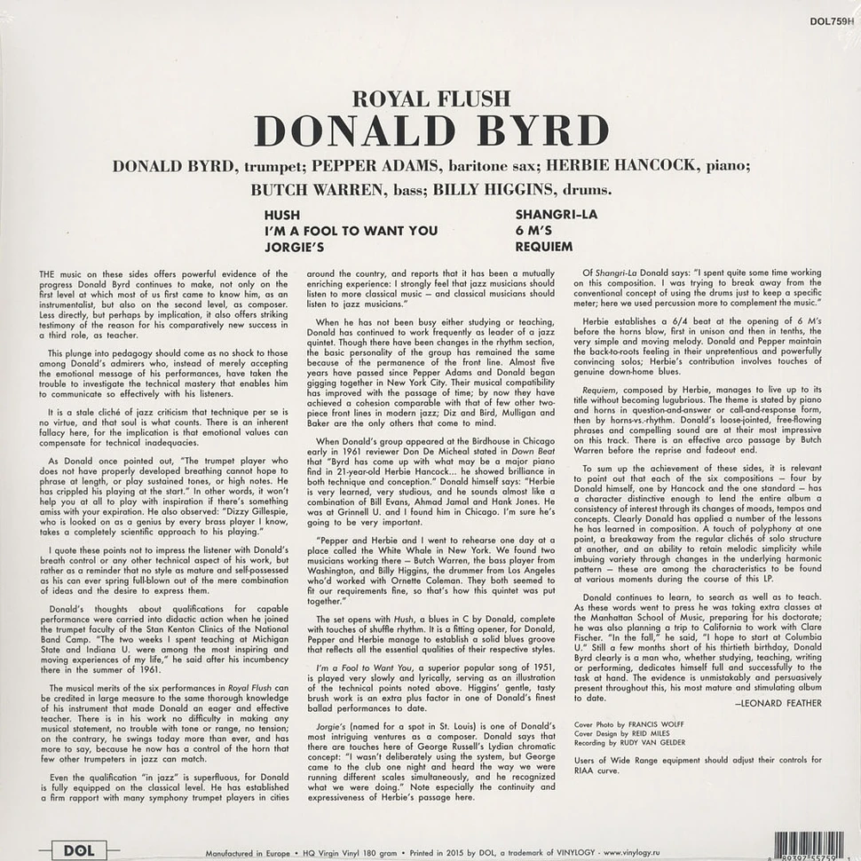 Donald Byrd - Royal Flush 180g Vinyl Edition