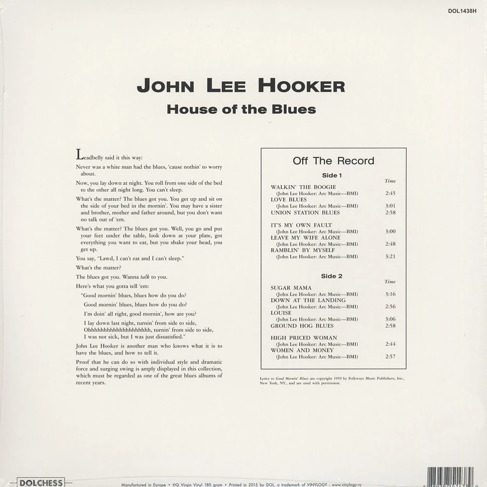 John Lee Hooker - House Of The Blues 180g Vinyl Edition
