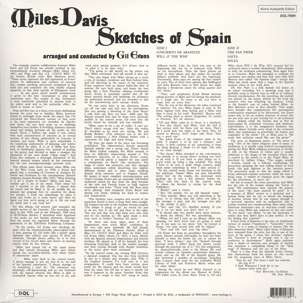 Miles Davis - Sketches Of Spain 180g Vinyl Edition