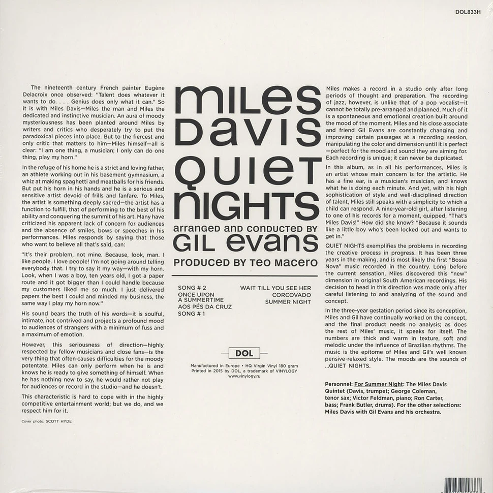 Miles Davis - Quiet Nights 180g Vinyl Edition