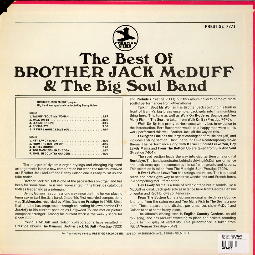 Brother Jack McDuff - The Best Of Brother Jack McDuff & The Big Soul Band