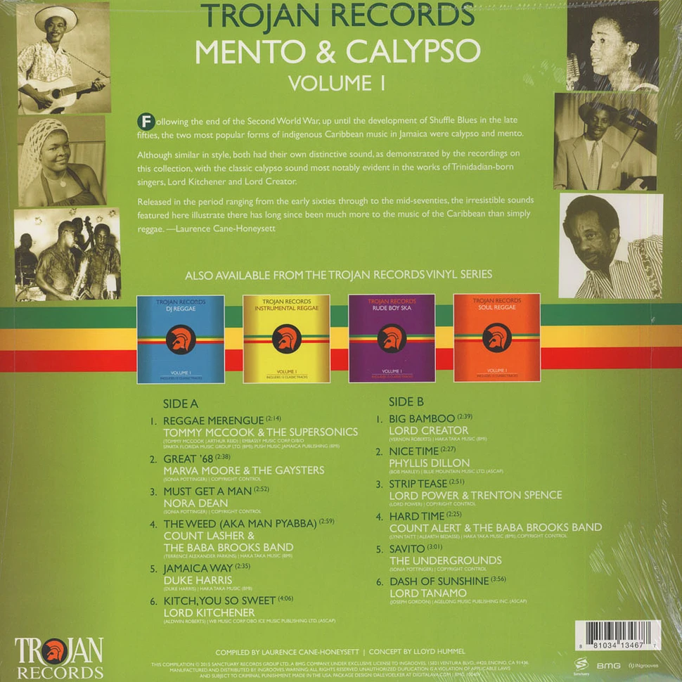 V.A. - Best Of Trojan Mento & Calypso Volume 1 - Vinyl LP - 2015