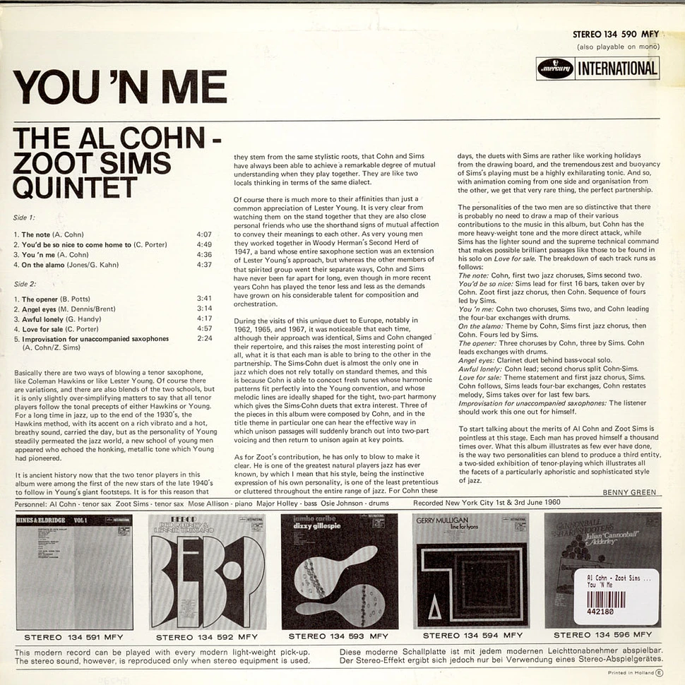 Al Cohn - Zoot Sims Quintet - You 'N Me